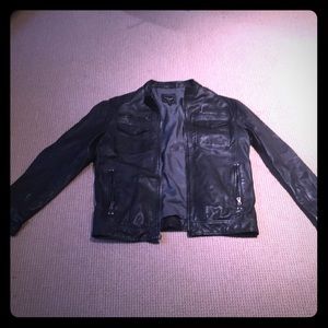Black Leather 7 Diamonds Jacket.